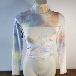 Crushed Velvet Pastel tiedye crop turtleneck long sleeve Monster High Lagoona
